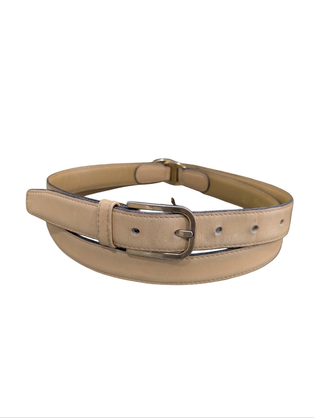 Fransesco Smalto Italy Mens Sz 42 Tan Camel Italian Leather Belt Gold Buckle